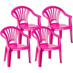 6x stuks kunststof roze kinderstoeltjes 35 x 28 x 50 cm - Kinderstoelen