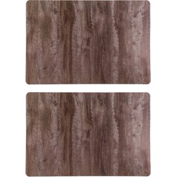 Set van 6x stuks tafel placemats hout kleur 43 x 28 cm van kunststof - Placemats