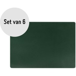 Krumble Placemat PU Leer - Donkergroen - Set van 6