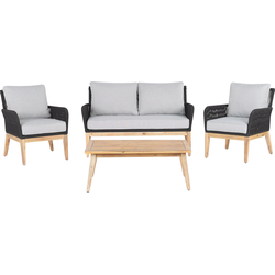 MERANO - Loungeset voor 4 - Lichtgrijs - Acaciahout