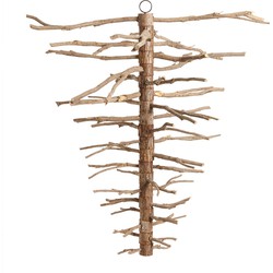 Decoratieve hangende kerstboom in bruin gedroogd hout H75