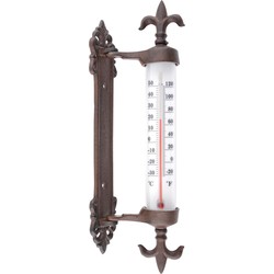 Esschert Design Buitenthermometer - gietijzer - Franse lelies - 29 cm - Buitenthermometers