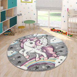 Kindervloerkleed - Cosena - Grijs - 80x150 cm