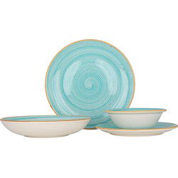 Bonna Serviesset (Medium) - Aqua - 24 delig - 6 Personen - Porselein