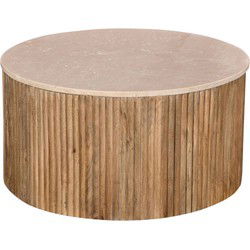 Salontafel Marmer Naturel Mangohout - 70x70x35cm - Davi