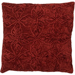 Dutch Decor AMAR - Kussenhoes 45x45 cm - 100% katoen - bloemen design - Merlot - rood - Dutch Decor