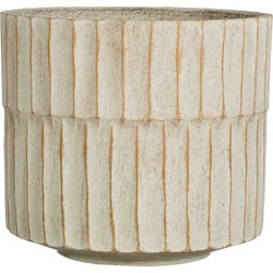 Mica Decorations Bloempot Apiro - 31x31x27 cm - Cement - Gebroken Wit