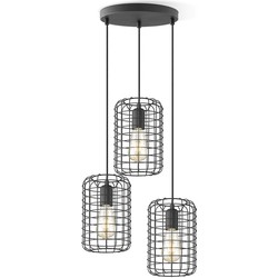 Home sweet home hanglamp Netting rond 3 lichts - zwart