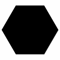 Label2X Muurhexagon effen zwart Dibond - Aanbevolen / 18 x 15 cm - 18 x 15 cm