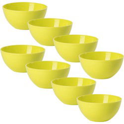 Plasticforte kommetjes/schaaltjes - 8x - dessert/ontbijt - kunststof - D17 x H7 cm - groen - Kommetjes