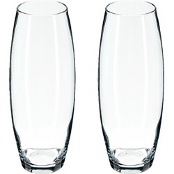 Atmosphera bloemenvaas Ovaal model - 2x - transparant - glas - H26 x D11 cm - Vazen