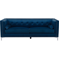 AVALDSENES - Chesterfield bank 2-zits - Marineblauw - Fluweel