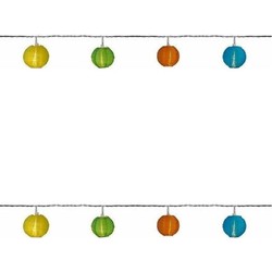 2x stuks Binnen solar verlichting lichtsnoer 2,5 meter met warm gekleurde LED lampjes en lantaarns/lampionnen - Lichtsnoer voor buiten