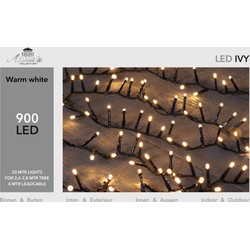 Led ivy 900l/20m warmwit 4m aanloopsnoer zwart/ip44 Anna's collection - Anna's Collection