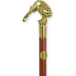 A BRONZE-HANDLED WALKING STICK