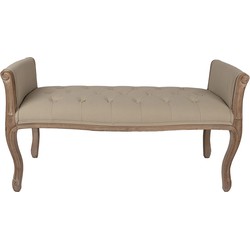 Clayre & Eef Bankje 113x44x60 cm Bruin Beige Hout Textiel