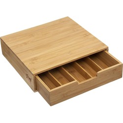 5Five Koffie cups/capsule houder/dispenser lade - bamboe hout - 35 x 31 x 8 cm - Koffiecuphouders