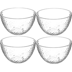 Set van 10x stuks Gourmet kommetje/serveer schaaltjes - relief kunststof - D14 cm - Saladeschalen