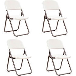 Lifetime® 4 stuks Stevige Klapstoelen van Kunststof max 125 kg - Wit