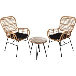 Relaxwonen - tuinset Rotan - 2 stoelen & tafel - Kwaliteit - Trend 2021