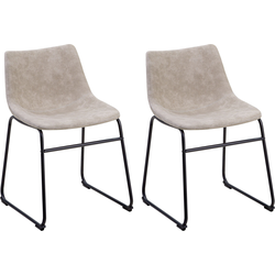 BATAVIA - Eetkamerstoel - Beige - Polyester