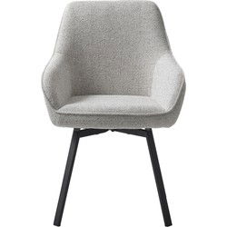 Eetkamerstoel Off White Stof - Draaibaar - 58x59x83cm - Alma - Set van 2
