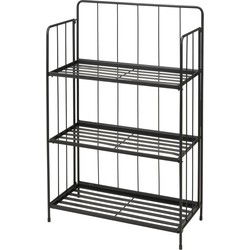 Pro Garden Plantenrek/plantentafel - zwart - metaal - 58 x 27 x 90 cm - Plantenrekjes