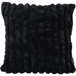 Sierkussen Rosie Rib Zwart | 45 x 45 cm | Polyester