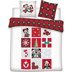 Minnie & Mickey Mouse Flanel Dekbedovertrek Kerst - 240 x 220 cm