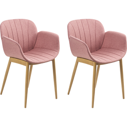 ALICE - Eetkamerstoel set van 2 - Roze - Polyester