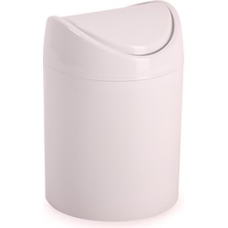 Plasticforte Mini prullenbakje met klepdeksel - roze - 1,4L - 17 cm - Prullenbakken