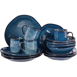 Beliani HAWTHORN - Serviesset-Blauw-Steengoed