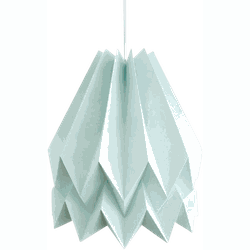 Origami papieren hanglamp mint met koordset wit - Ø 45 cm