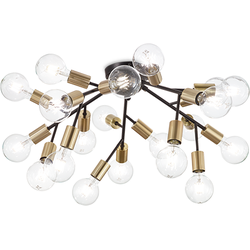 Ideal Lux - Spark - Plafondlamp - Metaal - E27 - Zwart