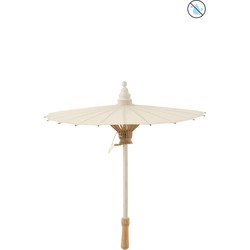 J-line - Parasol Katoen/hout Wit - 48x48x57cm