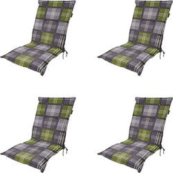 Madison -  Tuinstoelkussen Lage Rug Patchy olive - Ca. 105x50 cm - Set van 4