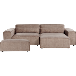 Beliani HELLNAR - Hoekbank-Bruin-Polyester