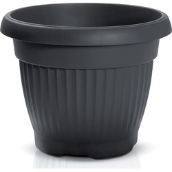 Prosperplast Plantenpot/bloempot Roma Garden - buiten/binnen - kunststof - antraciet - D30 x H30 cm - Plantenpotten