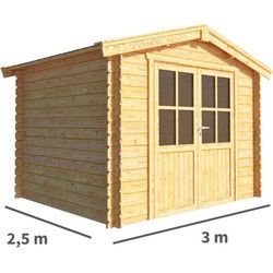 Tuinhuisje Blokhut Fenna 300 cm bij 250 cm diep Zadeldak