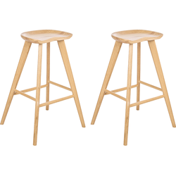 Beliani CANDO - Hocker-Bruin-Rubberhout