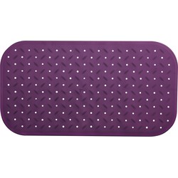 MSV Douche/bad anti-slip mat badkamer - rubber - paars - 36 x 76 cm - Badmatjes