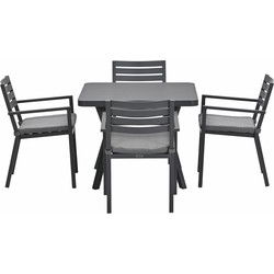 Garden Impressions Amarillo tuinset 5-delig - Mina tuintafel 90x90 cm