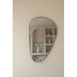 Indore Home - Spiegel Roosie - organische vorm - asymmetrisch - wandspiegel - 80cm - zwart
