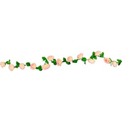 Chaks Rozen bloemenslinger - kunstplant/bloem - roze - 220 cm - Kunstplanten
