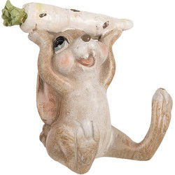 Clayre & Eef Decoratie Beeld Konijn Beige Kunststof