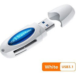 Elough- 3 In 1 - Usb3.1 - Kaartlezer Adapter - High Speed - Smart Memory Multi-Card Writer - Micro Sd Tf Kaartlezer Voor Pc Laptop Accessoires - Wit