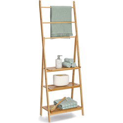 Zeller Handdoeken ophangrek/houder - 3 planken - 53 x 30 x 153 cm - Handdoekrekken