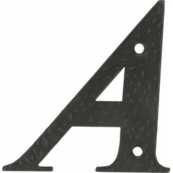 AMIG Huisnummer/letter A - massief gesmeed staal - 10cm - incl. bijpassende schroeven - zwart - Huisnummers