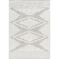 Hoogpolig Shaggy Boho Tapijt NURIA - Wit/Grijs - 160x220 cm