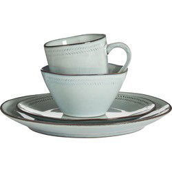 Mica Decorations Servies Racco - 31x29x29 cm - Steen - Licht Grijs